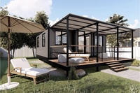 Maison conteneur 20FT 40FT, toit plat australien, 2 chambres, préfabriquée, mobile et extensible pour villas et hôtels, construction en acier