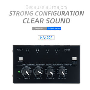 HA400plus Hi-Fi <span class=keywords><strong>4</strong></span> <span class=keywords><strong>canaux</strong></span> métal amplificateur stéréo à faible bruit <span class=keywords><strong>ampli</strong></span> <span class=keywords><strong>casque</strong></span> pour KTV musique Audio mélangeurs enregistrements - Product Image 2