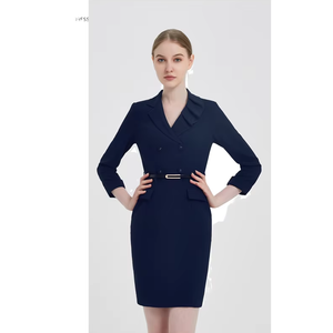 knee length dresses for ladies Short Sleeve Ruffle Piqué Polo Dress Navy / XL (14/16) main image 1