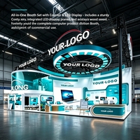 Stand d'exposition pour produits informatiques en bois personnalisé YTSF-I74 avec écran LED et comptoir, en acier et aluminium, facile à assembler, usage commercial