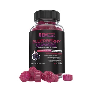 Özelleştirilmiş lezzet Elderberry Gummies 100MG Elderberry hizmet başına 150% günlük tavsiye edilen C vitamini genel sağlık destekler