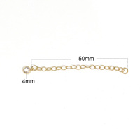 Manik-manik Emas Terisi Extender Konektor Rantai 50Mm DIY Pembuatan Perhiasan Gelang Temuan ID 39991