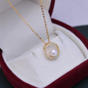 Collier pendentif en perles d'eau douce de 6 à 7 mm, blanc, lumière intense, presque sans défaut, pour femmes, argent S925, cercle, bijoux de haute qualité - Product Image 2