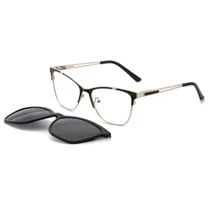 مشبك إطار نظارات من الفولاذ المقاوم للصدأ على نظارات شمسية مستقطبة مع عدسات مستقطبة للرجال والنساء