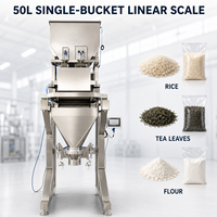 Machine de pesage linéaire automatique de haute précision à double tête et grande capacité (24 L) avec emballage et collage pour noix, snacks et aliments granulaires