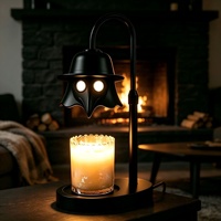 Lampu Aroma Kayu Solid Bentuk Gagak untuk Halloween, Dilengkapi Timer Pelebur Lilin