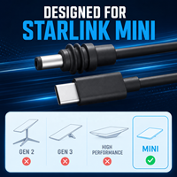 Kabel Daya Starlink Mini Tipe-C USB-C ke DC 3m Konduktor Tembaga Murni Selubung PVC/TPE Pengisian Cepat 100W+ PD
