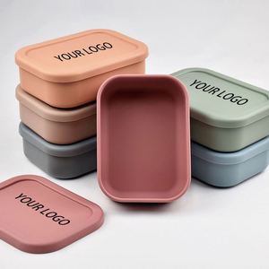Custom 700ml Eco Friendly Bpa Free Food Grade 3-Compartment Heatable Food Storage <b>Container</b> Silicone Bento Lunch <b>Box</b> - Product Image 1