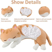 Outil sensoriel lesté pour chatons et enfants, animal en peluche lesté pour besoins spéciaux, oreiller câlin en peluche, jouets en peluche avec fonction