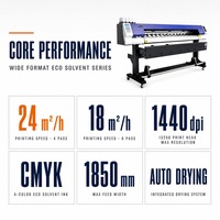 Imprimante éco-solvant grand format 1850 mm 4 couleurs CMJN avec nettoyage automatique et chauffage humidifié