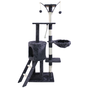 Arbre à <span class=keywords><strong>chat</strong></span> de 139 cm de haut <span class=keywords><strong>pour</strong></span> chats de grande taille avec hamac, condo, échelle, tour à <span class=keywords><strong>chat</strong></span> d'intérieur multi-niveaux avec poteaux à gratter - Product Image 4