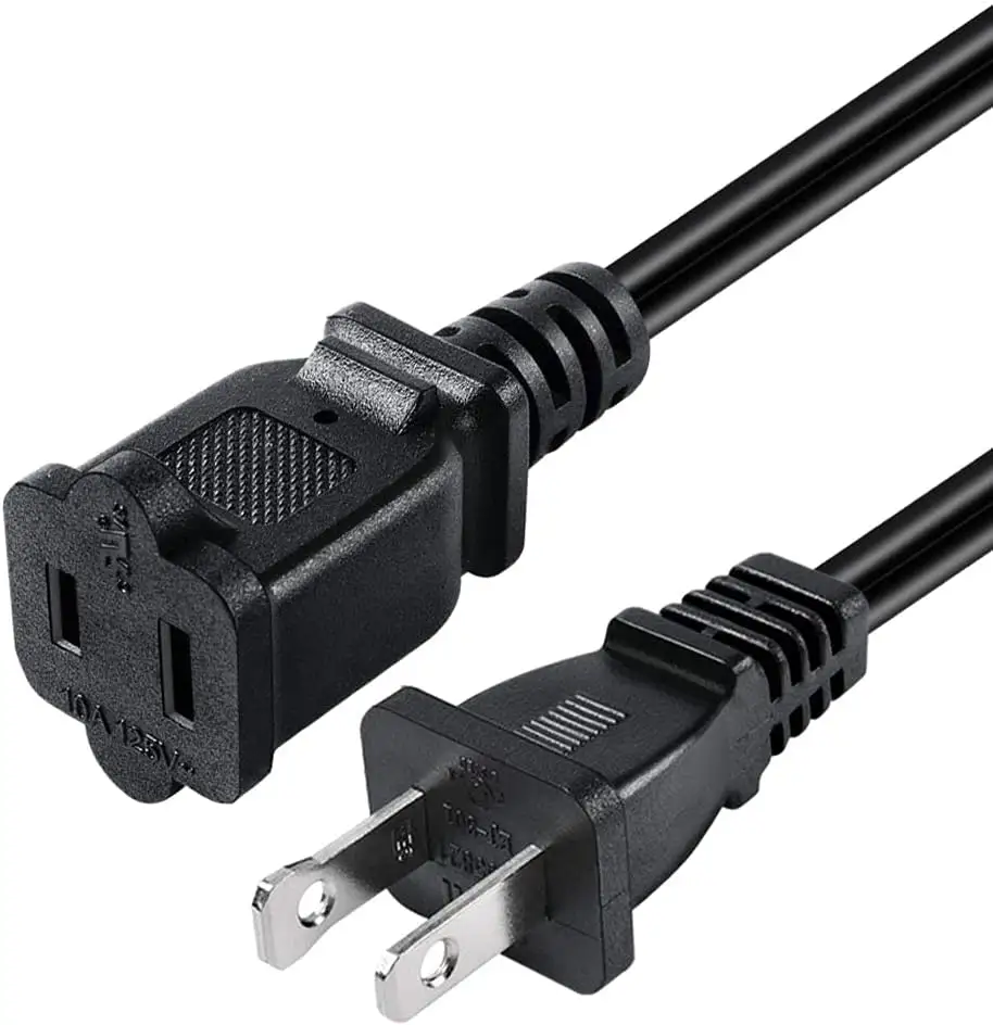 Cable de extensión de EE. UU. Enchufe Cable de extensión de alimentación EE. UU. Macho Hembra 2 clavijas 2 salidas para NEMA 1-15P a 1-15R 0,3 m 0,5 M 1M 1,5 m 3M 5M