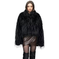 Manteau d'hiver pour femmes, noir, blanc, violet, épais, chaud, en fourrure, veste en fourrure longue imitation, veste en peluche moelleuse, manteaux moelleux
