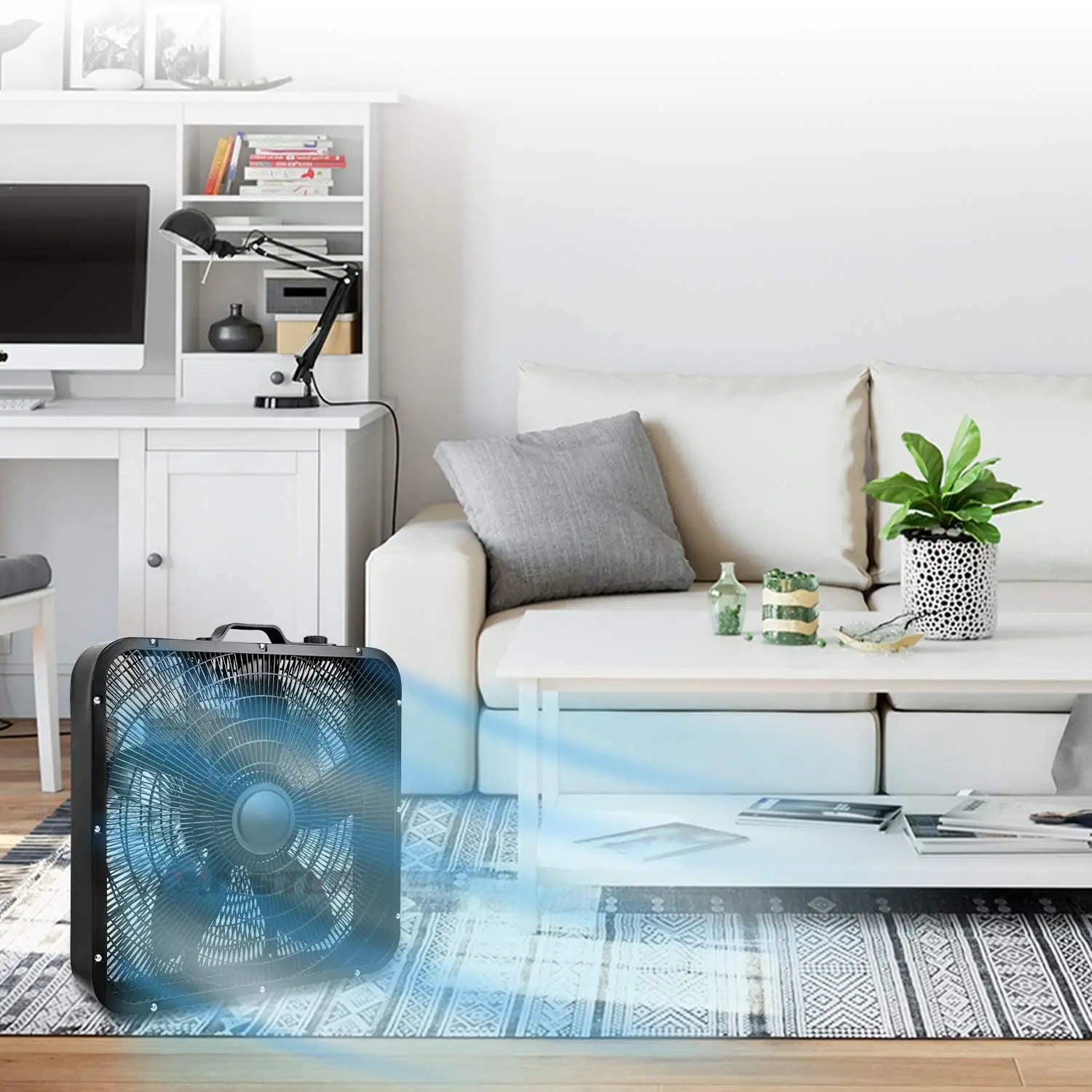 Großhandel elektrische 20-Zoll-quadratische Box Tisch ventilator für Büro zu Hause kommerziellen benutzer definierten Ventilator