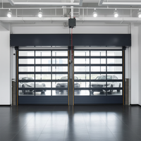 Porte de garage électrique suspendue, pliable, en alliage d'aluminium, à vue complète, pour usage industriel en atelier