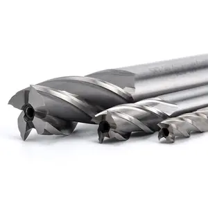 Huhao 4 Flutes Tốc Độ Cao Thép Phay Cutter 8Mm-32Mm CNC Kim Loại Phay Công Cụ Cạnh Phẳng End Mills Với Bảo Vệ Lỗ H04230301