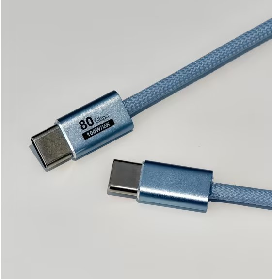 Customization 1M USB 4.0 Cable PD100W 80Gbps 16K Thunderbolt 5 Aluminum Alloy Braided HD Video Fast Charging Transfer Camera