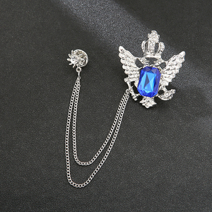 Broche Épingle de Revers Classique Vintage Élégante en Émail avec Couronne Impériale et Aigle, Long Pompon, Badge Personnalisé pour Costume Femme - Vente en Gros - Product Image 5