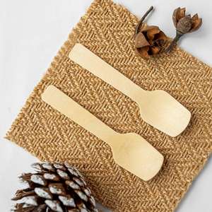 Cuchara de Madera Desechable para Helado de 95 mm, Ecológica, Biodegradable, para Postres, con Empaque Personalizado - Product Image 5