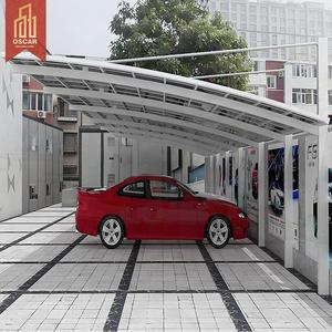 Structure en alliage d'aluminium avec <span class=keywords><strong>vitrage</strong></span> en polycarbonate bleu pour abri de voiture extérieur, allée de stationnement et jardin - Product Image 1