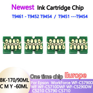 4PCS T9461 T9451 T9452 T9453 T9454 Puce de cartouche d'encre pour Epson WorkForce <span class=keywords><strong>WF</strong></span>-C5790DWF <span class=keywords><strong>WF</strong></span>-<span class=keywords><strong>C5710DWF</strong></span> <span class=keywords><strong>WF</strong></span>-C5290DW C5210 C5790 C5710 - Product Image 2
