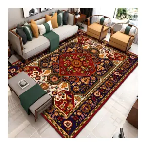 빨 인쇄 현대와 우아한 폴리 에스테르 코튼 그레이 넓은 지역 양탄자 터키 페르시아 카펫 거실 바닥
