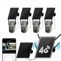 Caméra de sécurité solaire PTZ 4G SIM vers WiFi pour extérieur, camouflage, étanche, installation facile, avec double panneaux solaires