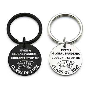 2026 Graduation Gifts Stainless Steel Graduation Keychain Inspirational Round Sublimation Graduation Gifts Souvenir Keychain