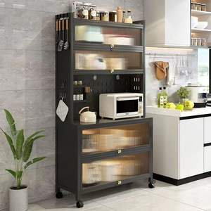 יחידת אחסון פלדה מודרנית, יחידת אחסון כפולה-אביזר מטבח אובזר תיק המארגן משרד מדפים - Product Image 1