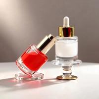 Flacon pompe en verre transparent recyclable de 30 ml, haute qualité, finition mate, pour cosmétiques, soins de la peau, impression sérigraphique, huile essentielle