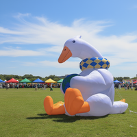 Modèle de canard gonflable géant multicolore pour la publicité, ballon animal de plus de 3,6 m de haut en tissu Oxford, installation facile, décoration pour événement