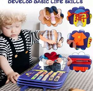 Nuevo Tablero de Actividades Sensoriales para Niños Pequeños de 1, 2, 3 y 4 Años, Juguetes Educativos para Viajes, Libro de Actividades Montessori de Fieltro - Product Image 5