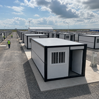 Maison conteneur pliable à un étage, configuration en rangée, pour centre de commandement temporaire, logement modulaire préfabriqué évolutif pour campement
