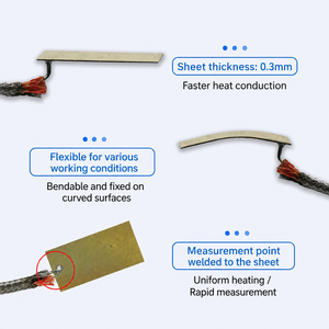 Sonde de température à surface plane de type K flexible, thermocouple à plaque de cuivre pour plaque chauffante de moule - Product Image 4