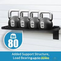 Étagère murale robuste en fer pour panneau rainuré, 24 pouces, pour usage commercial et garage, installation à visser intégrée
