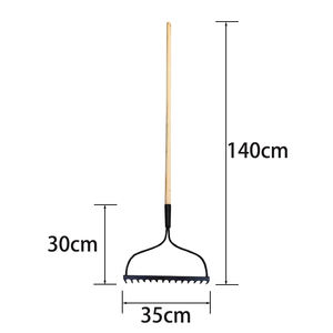 <span class=keywords><strong>Grattoir</strong></span> à gazon portatif, outil de déchaussement du sol pour <span class=keywords><strong>potager</strong></span>, avec manche en bois, type râteau - Product Image 2