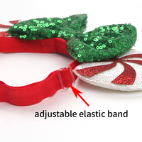 Serre-tête élastique réglable en nylon avec oreilles de souris classiques à sequins et nœud, accessoires pour cheveux pour enfants, idéal pour les fêtes et les sorties