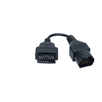 BOYNA Rotes OBD2-Verbindungskabel Kompatibel mit OBD1 17-Pin Stecker auf OBD2 16-Pin Buchse LCD für Mazda-Fahrzeuge 12V 1-2W Hochwertig