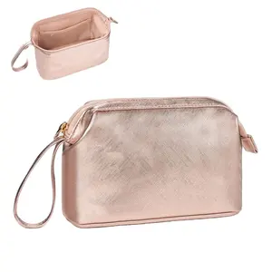 Новые горячие розовые кожаные косметические сумки дешевые оптовые сумки для макияжа для женщин