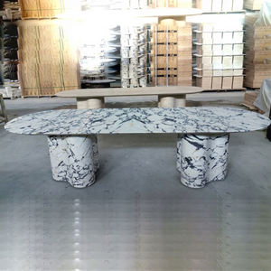 Table à manger sur mesure en marbre Calacatta Viola ultra-fin, placage composite en aluminium alvéolaire, fabrication en Malaisie, marque OEM/ODM - Product Image 1