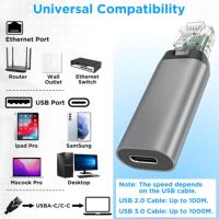 Adaptateur ZUOGUO RJ45 Type-C prenant en charge une vitesse de 1000 Mbps pour les jeux en ligne, la diffusion en direct, compatible avec les ordinateurs portables/tablettes/téléphones portables Chine