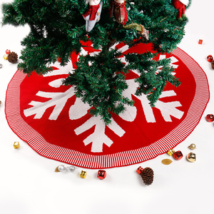 Nouvelle robe de sapin de Noël en tricot avec motif flocon de neige, décorations, 120 cm, sapin rouge, sapin gris, tablier cadeau - Product Image 3
