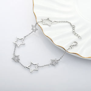 Bracelet <span class=keywords><strong>Xlove</strong></span> tendance réglable avec de nombreux motifs étoiles creux en argent 925, accessoires pour hommes, luxe - Product Image 2