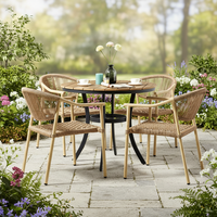 Chaise de salle à manger de parc extérieure en alliage d'aluminium de style ferme