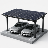 Système de carport solaire étanche pour entrepôt européen, structure de stationnement photovoltaïque commerciale en aluminium anodisé argenté haute résistance