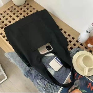 Sang Trọng Thân Thiện Với Môi Biểu Tượng Tùy Chỉnh Mua Sắm Túi Tái Sử Dụng Tái Chế Màu Đen Trắng Bông Vải Có Thể Gập Lại Mua Sắm Túi Với Túi - Product Image 2