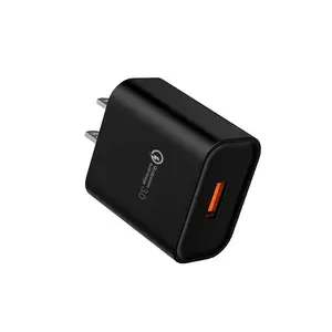 Novos produtos 2024 carregador de parede USB 18W QC3.0 com certificação US/PSE com plugue dos EUA para fones de ouvido bluetooth e smartphone