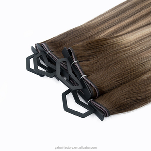 ต่อผมยวนเจิ้นแบบผีเสื้อ สีอ่อน ผมแท้ ต่อผมแบบดับเบิ้ลเวฟท์  แบบเจาะรู Genius Hole Weft - Product Image 5