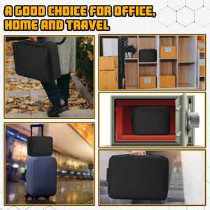 Bolsa Organizadora de Documentos Ignífuga e Impermeable con Cerradura, Juego de Caja de Archivo de Gran Capacidad, Compartimento Pequeño para Dinero, Negra - Product Image 2