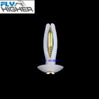 Cheville à clouer en plastique 5x25 à tête champignon/ronde pour fixation murale, travaux de construction et amélioration domestique, vente en gros usine